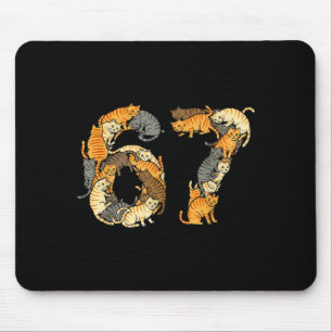 Lustige Tabby-Katzen 6 7 Meme Sechs Sieben Liebe A Mousepad