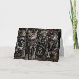 Lustige Tabby-Punk-Band-Grußkarte Karte