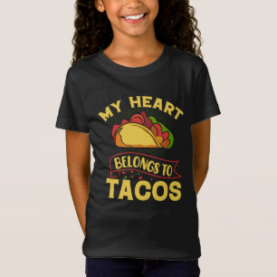Lustige Taco-Herz-Wortkunst T-Shirt