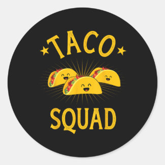 Lustige Taco-Truppe für Taco-Dienstag-Crew und Cin Runder Aufkleber