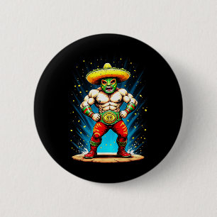 Lustige Taco-Wrestling-Cinco-De-Mayo-Feier Button