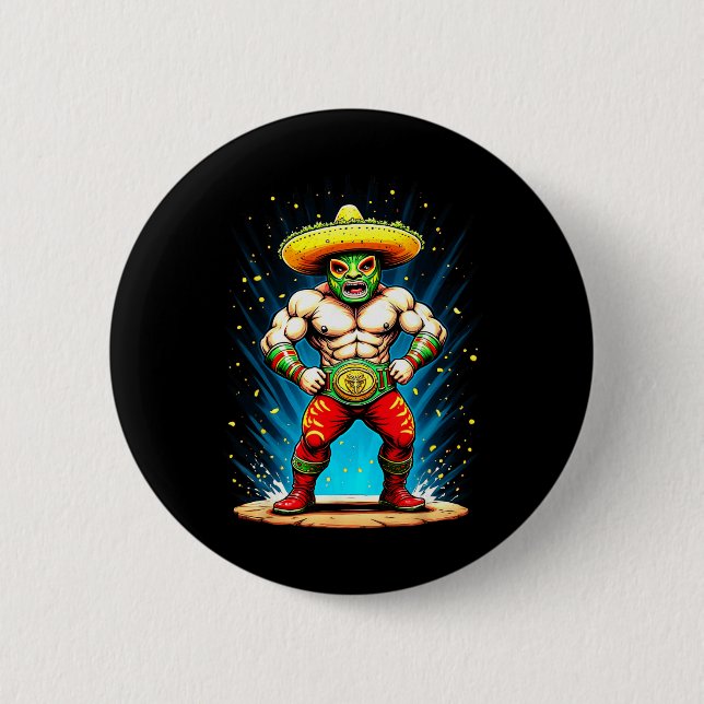 Lustige Taco-Wrestling-Cinco-De-Mayo-Feier  Button (Vorderseite)