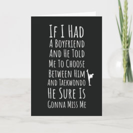 Lustige Taekwondo-Karten für jugendliche Mädchen f Karte