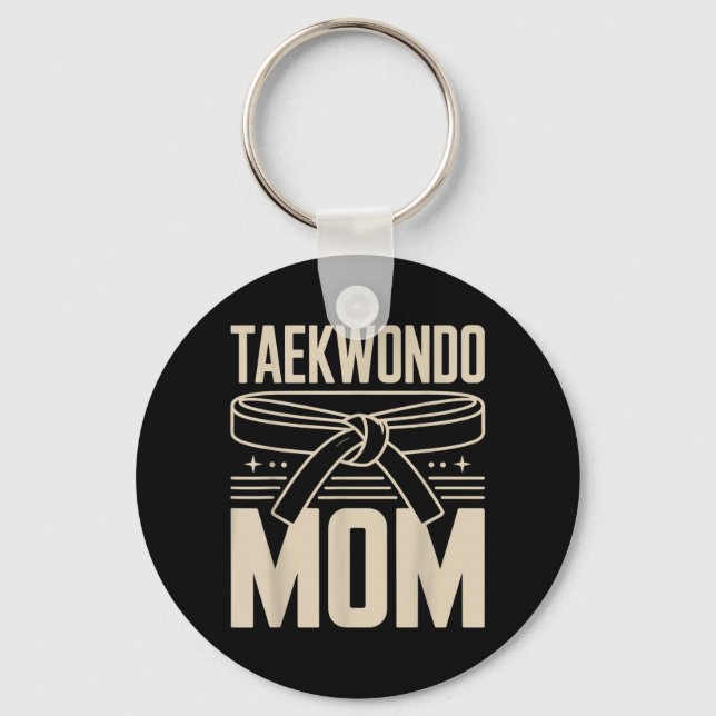 Lustige Taekwondo-Mutter Schlüsselanhänger (Vorderseite)