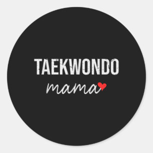 Lustige Taekwondo-Mutter - Süßes Taekwondo-Mama-Ge Runder Aufkleber