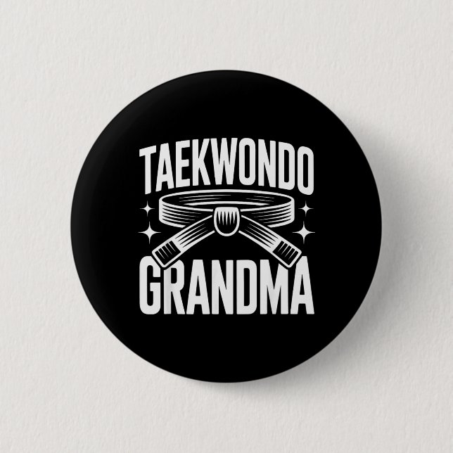 Lustige Taekwondo-Oma Button (Vorderseite)