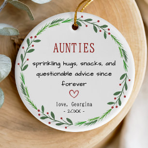 Lustige Tante-Zitat personalisierte Erinnerung Keramik Ornament