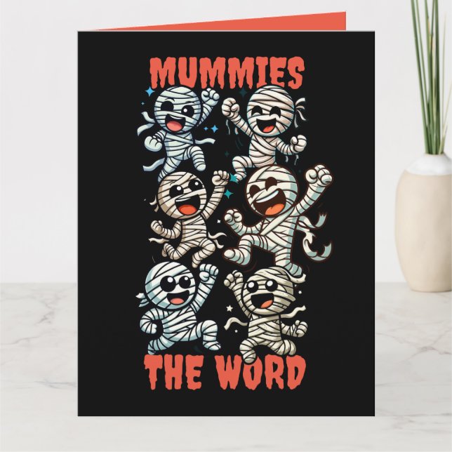 Lustige tanzende Mumien das Wort Karte (Vorderseite)