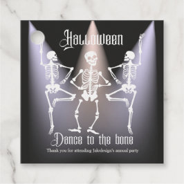 Lustige tanzende schwarze Skelette Halloween-Party Geschenkanhänger
