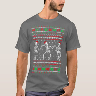 Lustige tanzende Skelette hässlicher Weihnachtspul T-Shirt
