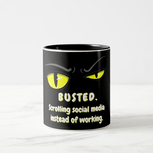 Lustige Tasse Bad Boogie - Ertappt. Schild (Mittel)