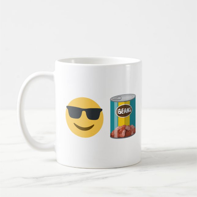 Lustige Tasse 'Cool Beans', Geschenk mit süßem Emo (Links)
