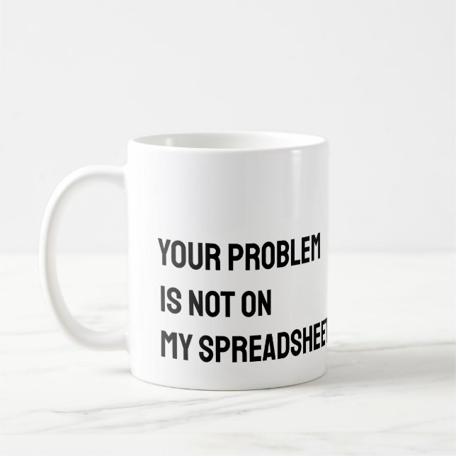 Lustige Tasse für Buchhalter Tabellenkalkulation (Links)