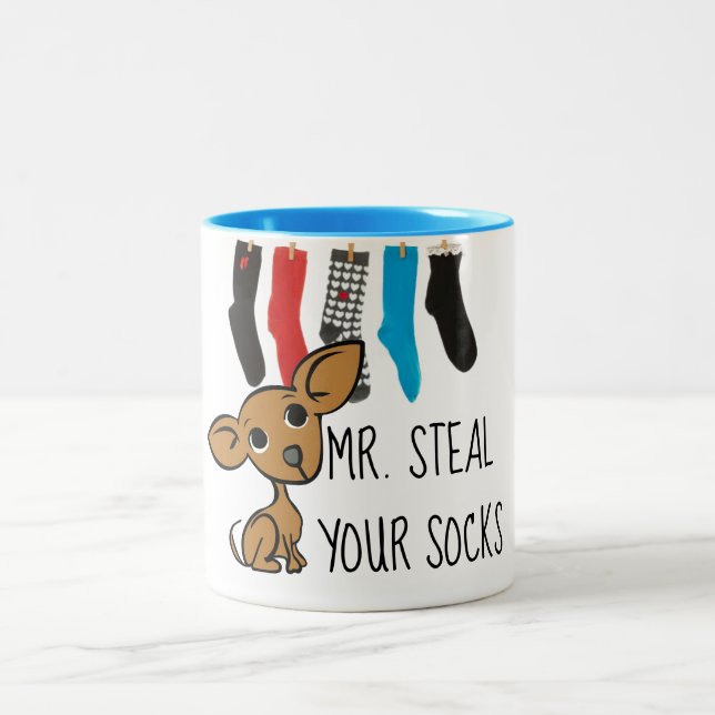 Lustige Tasse Herrn Steal Your Socks Chihuahua (Mittel)