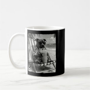 Lustige tbull Sungles trinken Kaffee Schwarz Weiß Kaffeetasse
