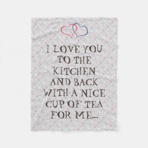 Lustige Tee-Liebe Sie zur Küchen-Mann-Frau Fleecedecke
