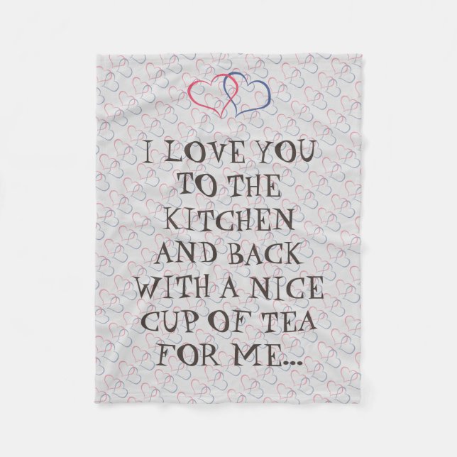 Lustige Tee-Liebe Sie zur Küchen-Mann-Frau Fleecedecke (Vorderseite)