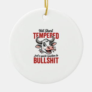 Lustige Temperamentierte Kuh Vintage Keramik Ornament