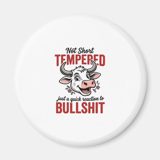 Lustige Temperamentierte Kuh Vintage Magnet (Vorne)