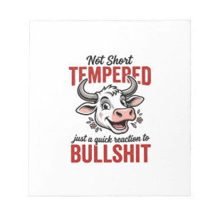 Lustige Temperamentierte Kuh Vintage Notizblock