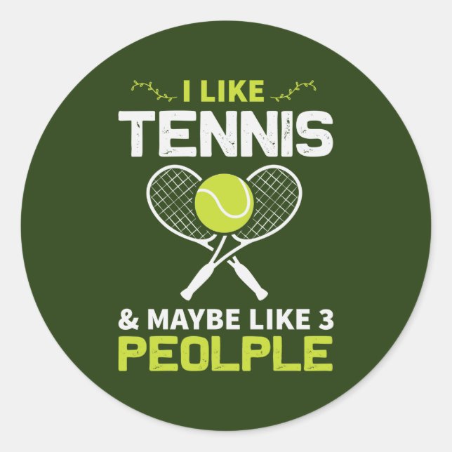 lustige Tennis-Sportwortkunst Square Sticker (Vorderseite)