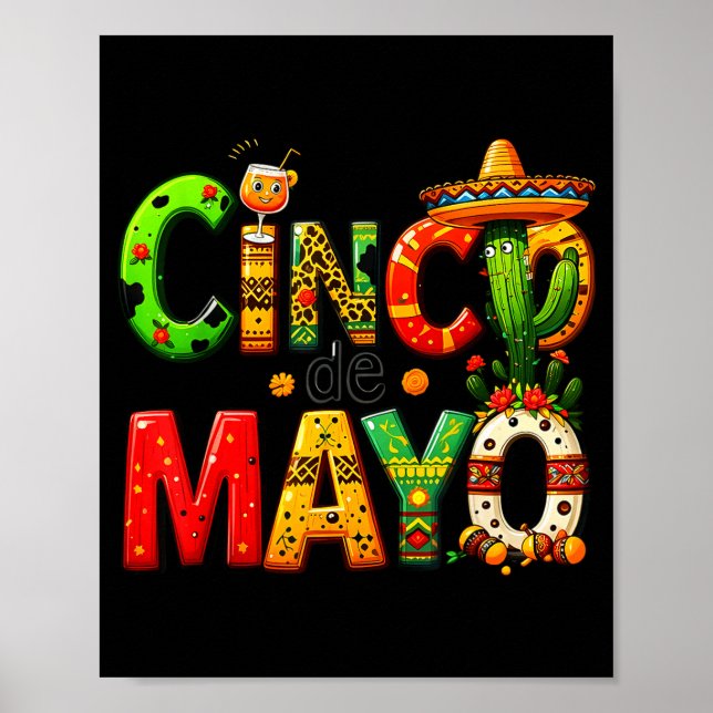 Lustige Tequila Trinkende Cinco De Mayo Mexikanisc Poster (Vorne)