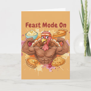 Lustige Thanksgiving-Karte – Festmahl-Modus aktivi Karte