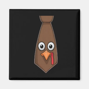Lustige Thanksgiving-Krawatte mit Truthahn für Fam Magnet