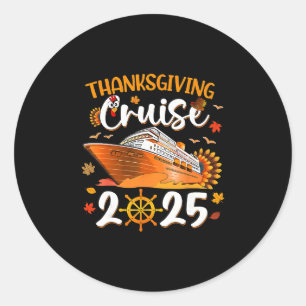 Lustige Thanksgiving-Kreuzfahrt 2025 Truthahn-Crew Runder Aufkleber