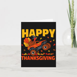 Lustige Thanksgiving-Monstertruck-Puten-Fahrt Herb Karte