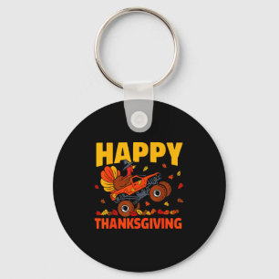 Lustige Thanksgiving-Monstertruck-Puten-Fahrt Herb Schlüsselanhänger