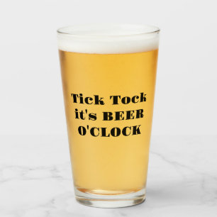 Lustige Tick Tock Es ist Bierzeit Humorvoll Glas