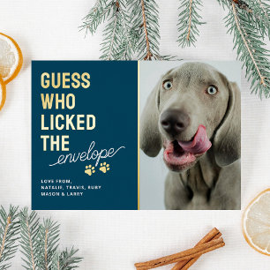 Lustige Tier-Foto geleckte Umschläge Weihnachten Folien Feiertagskarte
