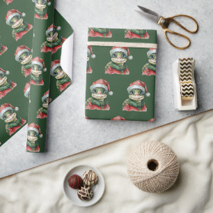 Lustige Tier-Weihnachtsklassiker - Schildkröte 2 Geschenkpapier