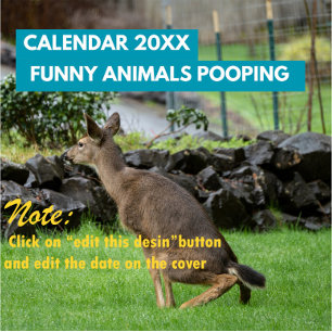 Lustige Tiere, die 2027 koten, personalisiert Kalender