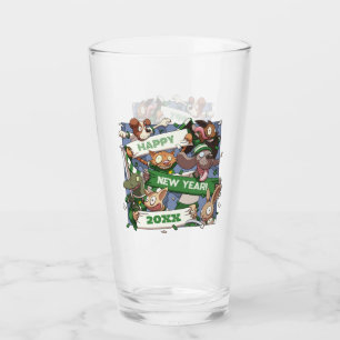 Lustige Tiere fügen dem neuen Jahr Sportfans Carto Glas