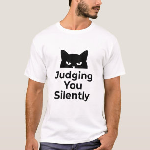 lustige Tiere Katzen Café beurteilt euch schweigen T-Shirt