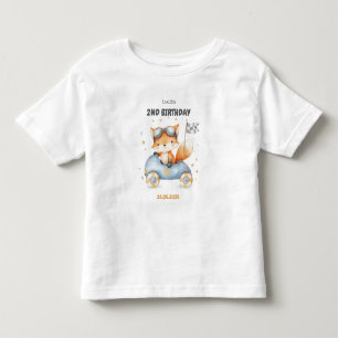 Lustige Tiere Rennwagen 2. Geburtstag Kleinkind T-shirt