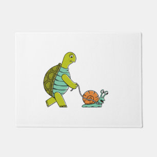 Lustige Tiere Schildkröte Und Schnecke Fußmatte