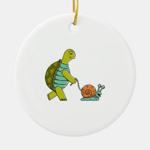 Lustige Tiere Schildkröte Und Schnecke Keramik Ornament