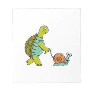 Lustige Tiere Schildkröte Und Schnecke Notizblock