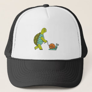 Lustige Tiere Schildkröte Und Schnecke Truckerkappe