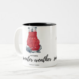 lustige Tierfall-Pullover-Abbildung Zweifarbige Tasse