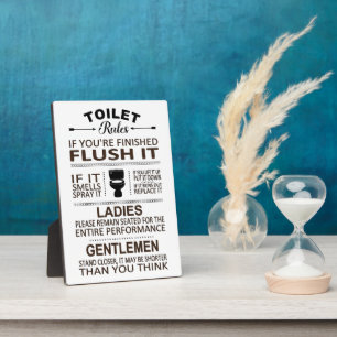 Lustige Toilettenregeln Badezimmer WC Humor Fotoplatte