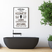 Lustige Toilettenregeln Badezimmer WC Humor