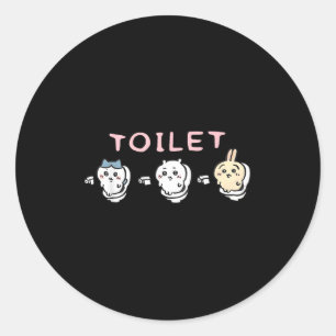 Lustige Toilettenzeit Chikawa Meme Runder Aufkleber