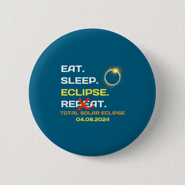 Lustige totale Sonnenfinsternis Amerika Totalität Button (Vorderseite)