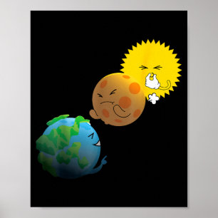 Lustige totale Sonnenfinsternis April 8 Solar Poster