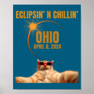 Lustige totale Sonnenfinsternis April Ohio Poster