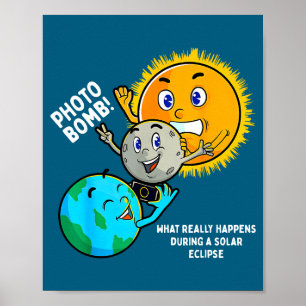 Lustige totale Sonnenfinsternis Astronomie Poster